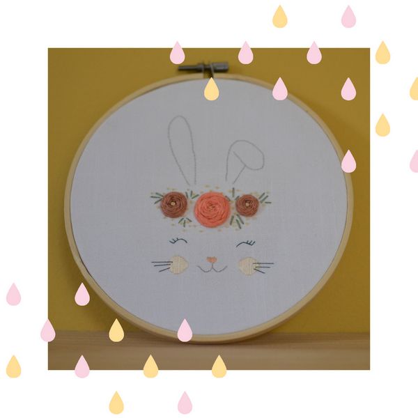 broderie lapin pour Lina