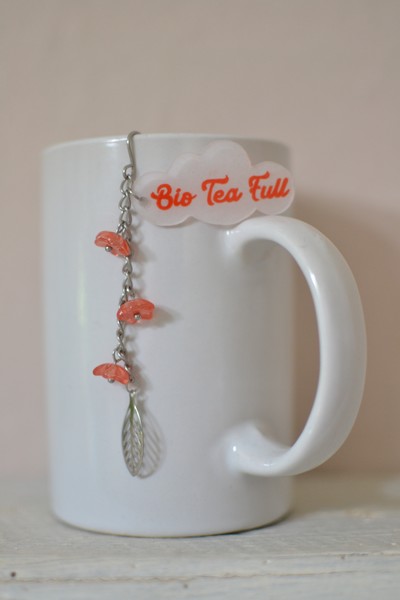 boule à thé nuage "Bio Tea Full" corail