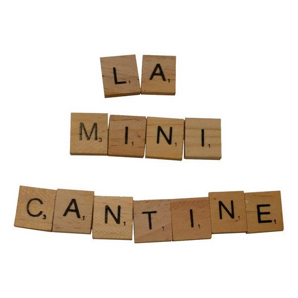 "la mini cantine" en lettre en bois façon scrabble
