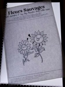recopiage motif fleurs sauvage n°17 à l'aide de ma tablette lumineuse