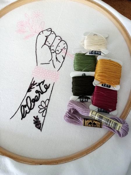 choix des couleurs broderie poing levé