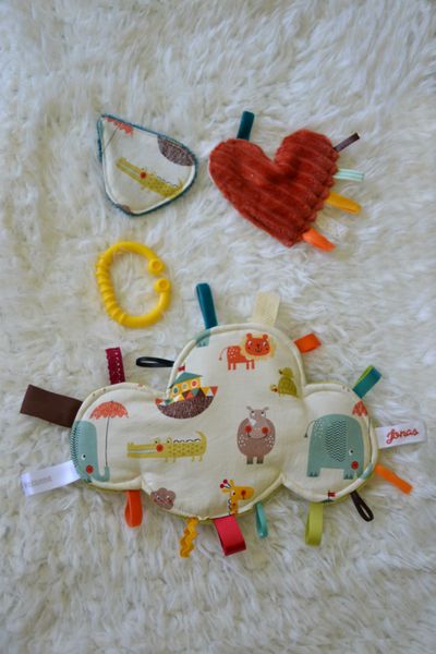 cadeau de naissance personnalisé tissu animaux multicolores