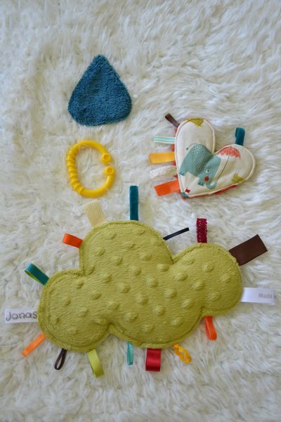 cadeau de naissance personnalisé tissu animaux multicolores